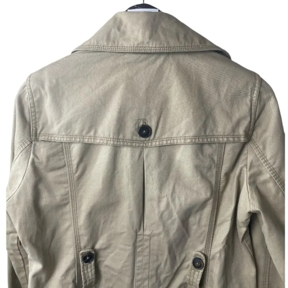 AMERICAN eagle Outfitter Khaki Twill Double Breasted Peacoat / L